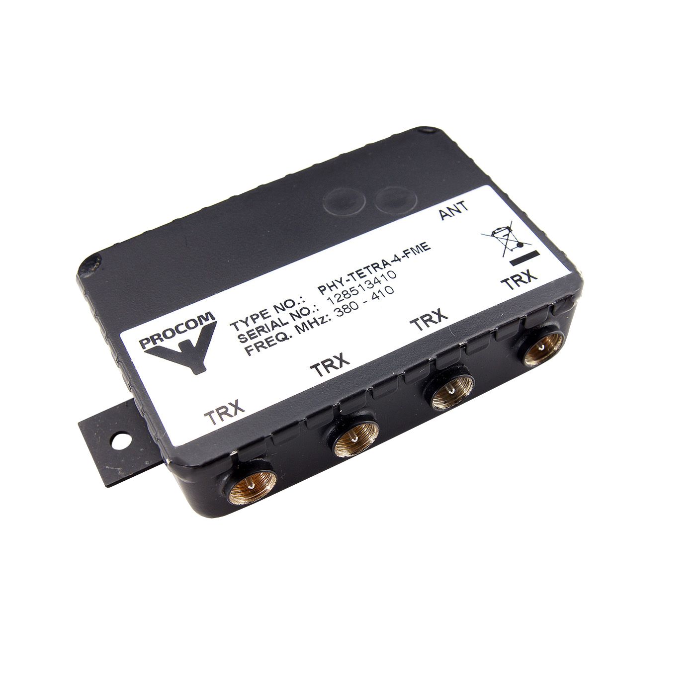 Procom PHY-TETRA-4-FME-380-410, 4-fach Koppler für TETRA BOS, max. 4x5W, inkl. SWR Justierung, FME, Laschenbef.