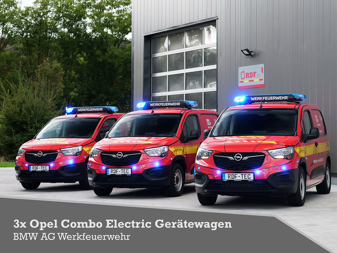 3x Opel Combo Electric als Gerätewagen an die Werkfeuerwehr der BMW AG