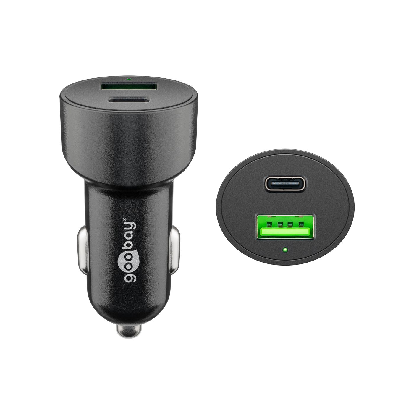 12/24V Dual-USB Kfz-Schnellladeadapter für Zigarettenanzünder, 48W, 1x USB-C (Power Delivery), 1x USB-A (Quick Charge 3.0)