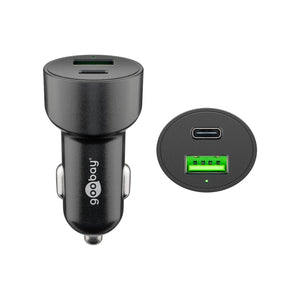 12/24V Dual-USB Kfz-Schnellladeadapter für Zigarettenanzünder, 48W, 1x USB-C (Power Delivery), 1x USB-A (Quick Charge 3.0)
