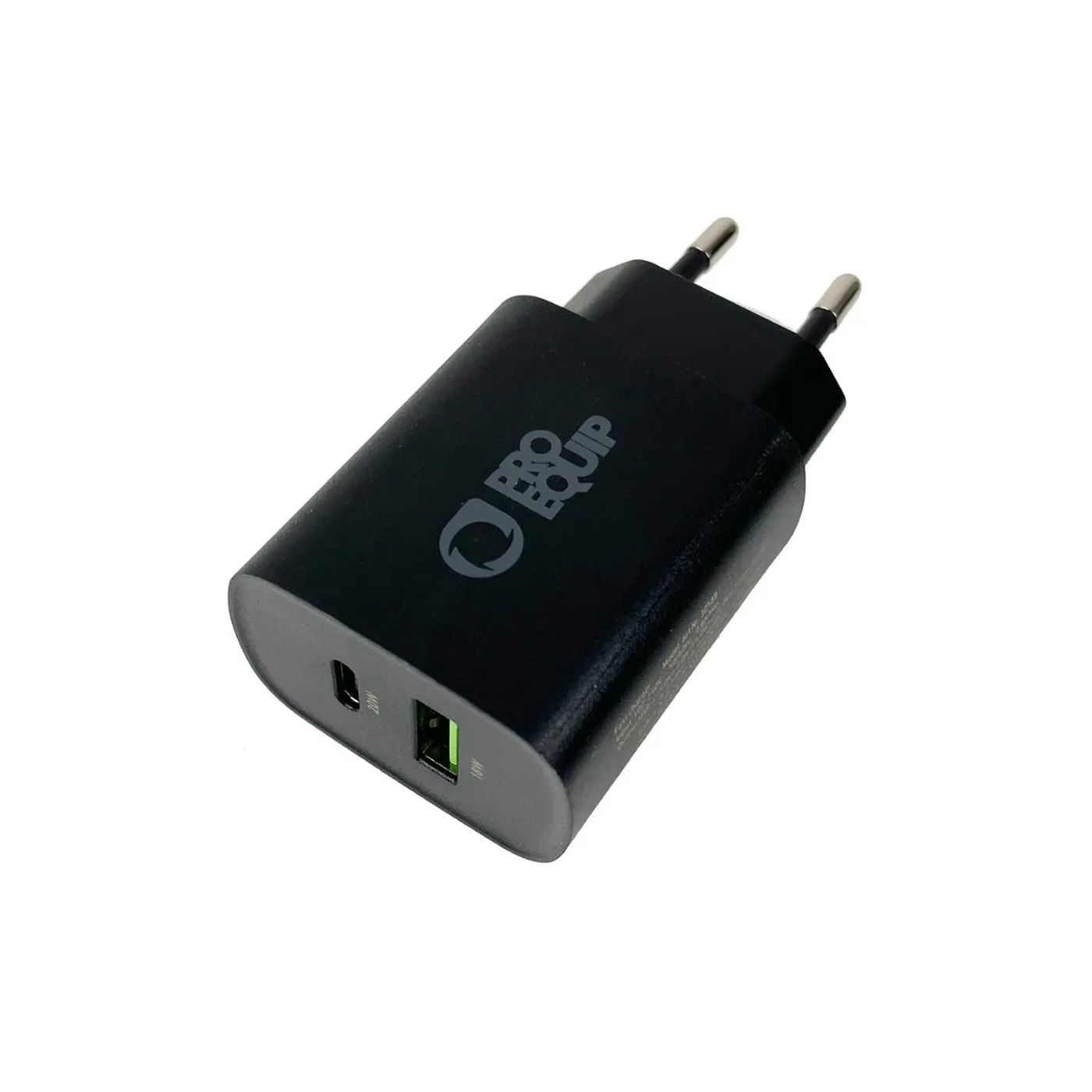 230V Dual-USB Schnellladeadapter, 1x USB-C (20W), 1x USB-A (18W)