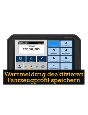 LARDIS Freischaltcode Warnmeldung Fahrzeugprofil (Garmin)