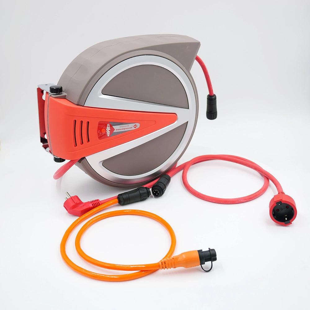 Kabelabroller / Deckenabroller für DEFA / RettBox / PowAirBox Anschlusskabel, 230V 2,5mm², Einspeisung für Einsatzfahrzeuge