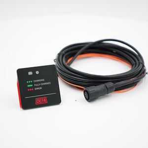 DEFA LED Panel Display mit 5 Meter Kabel für DEFA Batterielader / MultiCharger, RescueCharger, MarineCharger und MobilityCharger