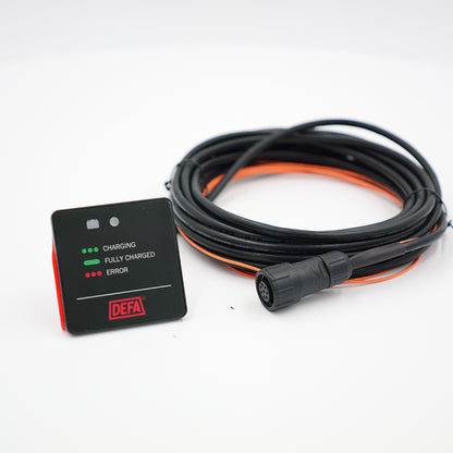 DEFA LED Panel Display mit 5 Meter Kabel für DEFA Batterielader / MultiCharger, RescueCharger, MarineCharger und MobilityCharger